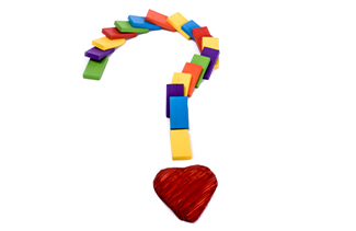 A colorful question mark 