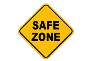 Safe Zone road sign
