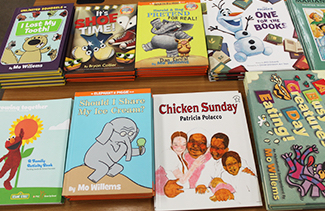 Fun books presented on a wood table